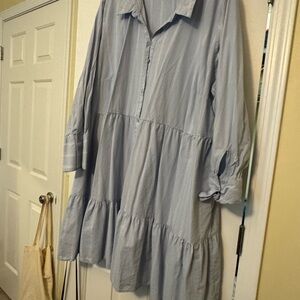 Ava & Viv Soft Blue Striped Dress